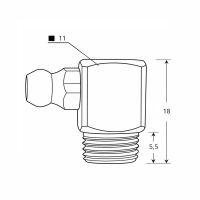 Kegelschmiernippel DIN 71412 C (H3) 1/8" NPT 4-kant Stahl verzinkt