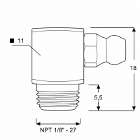 Kegelschmiernippel DIN 71412 C (H3) 1/8" NPT 4-kant Stahl verzinkt