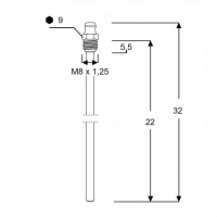 Kegelschmiernippel DIN 71412 A M8 x 1,25 mit Verlängerungsrohr 22mm Stahl verzinkt
