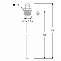 Kegelschmiernippel DIN 71412 A M10 x 1,0 mit Verlängerungsrohr 65mm Stahl verzinkt