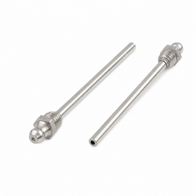 Kegelschmiernippel DIN 71412 A UNF 5/16" - 24  mit Verlängerungsrohr 65mm Stahl verzinkt