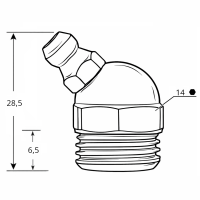 Kegelschmiernippel DIN 71412 B (H2) NPT 1/4" Edelstahl V2A