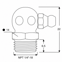 Kegelschmiernippel DIN 71412 C (H3) NPT 1/4" Edelstahl V2A