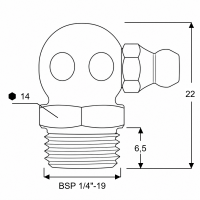 Kegelschmiernippel DIN 71412 C (H3) 1/4" BSP Edelstahl V4A
