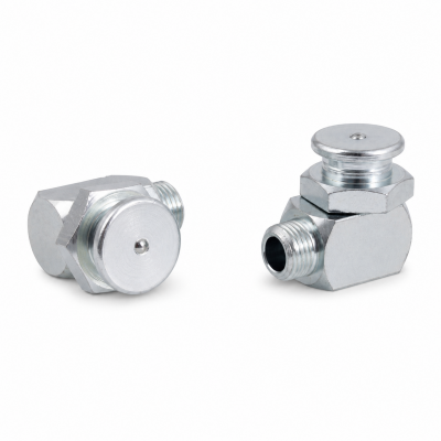 Flachschmiernippel DIN 3404 M1 (Ø16mm) M10 x 1,0 90° Winkel Stahl verzinkt