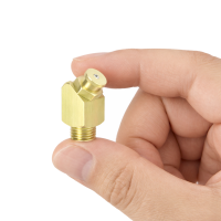 Flachschmiernippel DIN 3404 M4 (Ø10mm) M10 x 1,0 45° Winkel Messing