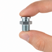 Flachschmiernippel DIN 3404 M1 R 1/4" Stahl verzinkt mit Stabventil