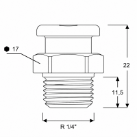 Flachschmiernippel DIN 3404 M1 R 1/4" Stahl verzinkt mit Stabventil