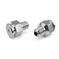 Flachschmiernippel DIN 3404 M22 NPT 1/4" Stahl verzinkt mit Stabventil 30°