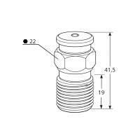 Flachschmiernippel DIN 3404 M22 NPT 1/2" Stahl verzinkt mit Stabventil 60°