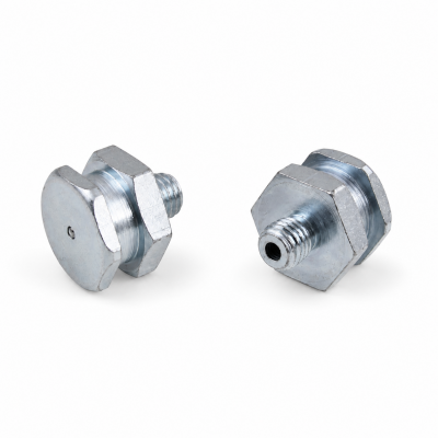 Flachschmiernippel DIN 3404 T1B 1/4" UNF Stahl verzinkt