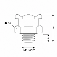 Flachschmiernippel DIN 3404 T1B 1/4" UNF Stahl verzinkt