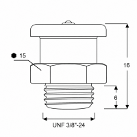 Flachschmiernippel DIN 3404 T1B 3/8" UNF Stahl verzinkt