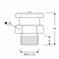 Flachschmiernippel DIN 3404 T1B M10 x 1,0 Edelstahl V2A