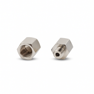 Reduziernippel Innen: G 1/4" / Außen: R 1/8" Messing vernickelt